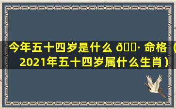 今年五十四岁是什么 🌷 命格（2021年五十四岁属什么生肖）